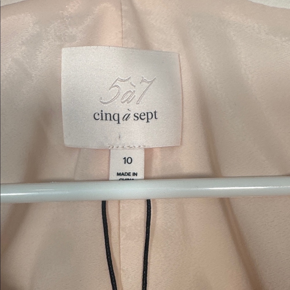 NWT Cinq a Sept Rina Sequin Trim Crop Jacket In Pearl/ Travertine - 10 - Picture 5 of 7